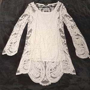 White Lace Tunic Dress